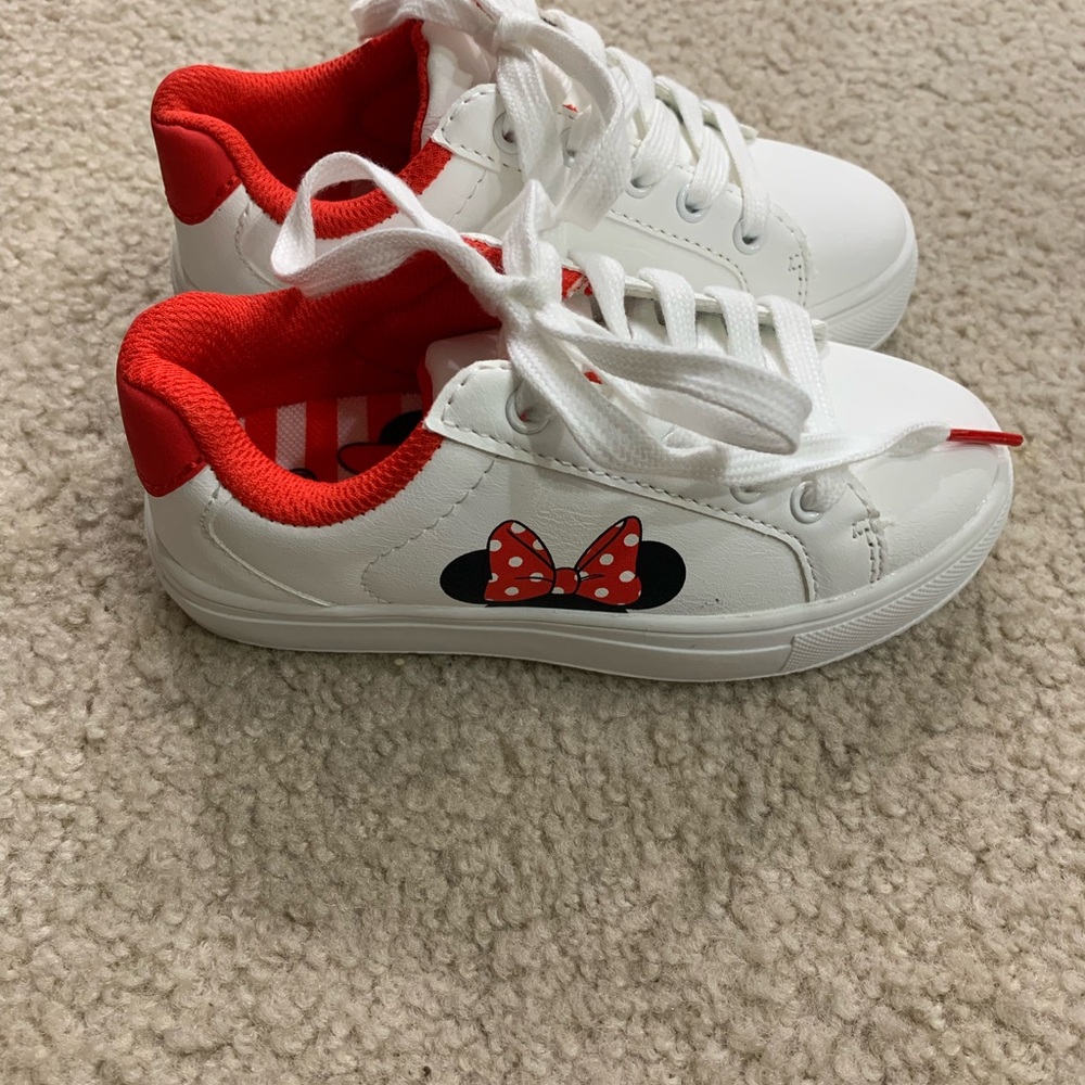 Disney Kids White and Red Sneakers